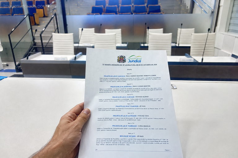 Confira a pauta da Sessão da Câmara de 20 de outubro